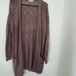 Pink Sweater Cardigan Large