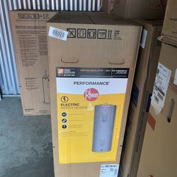Brand new rheem electric 40 gallon Hot Water Heater Tank. Brand new in box. Comes with 6 year warranty. Can be installed or delivered for Extra