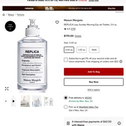 New SEALED 100% Authentic Lazy Sunday Morning by Maison Margiela, 3.4oz EDT