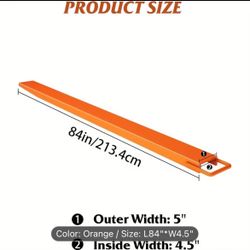 GarveeTech Pallet Forklift Extensions, 84" Length x 4.5" Width Heavy Duty Steel Pallet Fork Extenders, 1 Pair for Forklifts, Orange