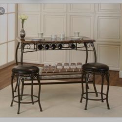 Pub Table With Two Stools. 