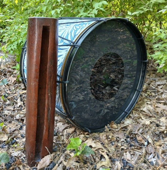 Tahitian Otea Set: Pahu Drum And Toere Log Drum