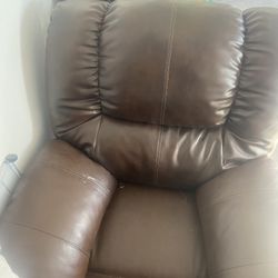 Brown Leather Recliner 