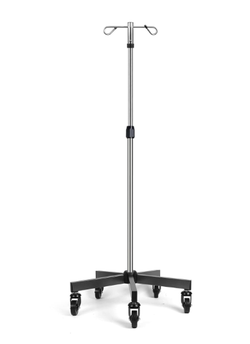 IV Poles with Wheels IV Stands 2 Hooks 4 Legs Rolling Base with Heavy Duty Stainless Steel