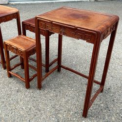 Vintage Rosewood Nesting Tables Mid Century Modern