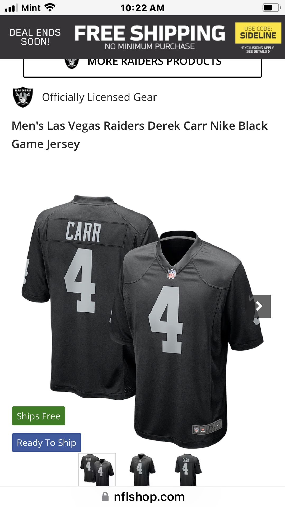 NFL Nike Men’s Jersey Las Vegas raiders