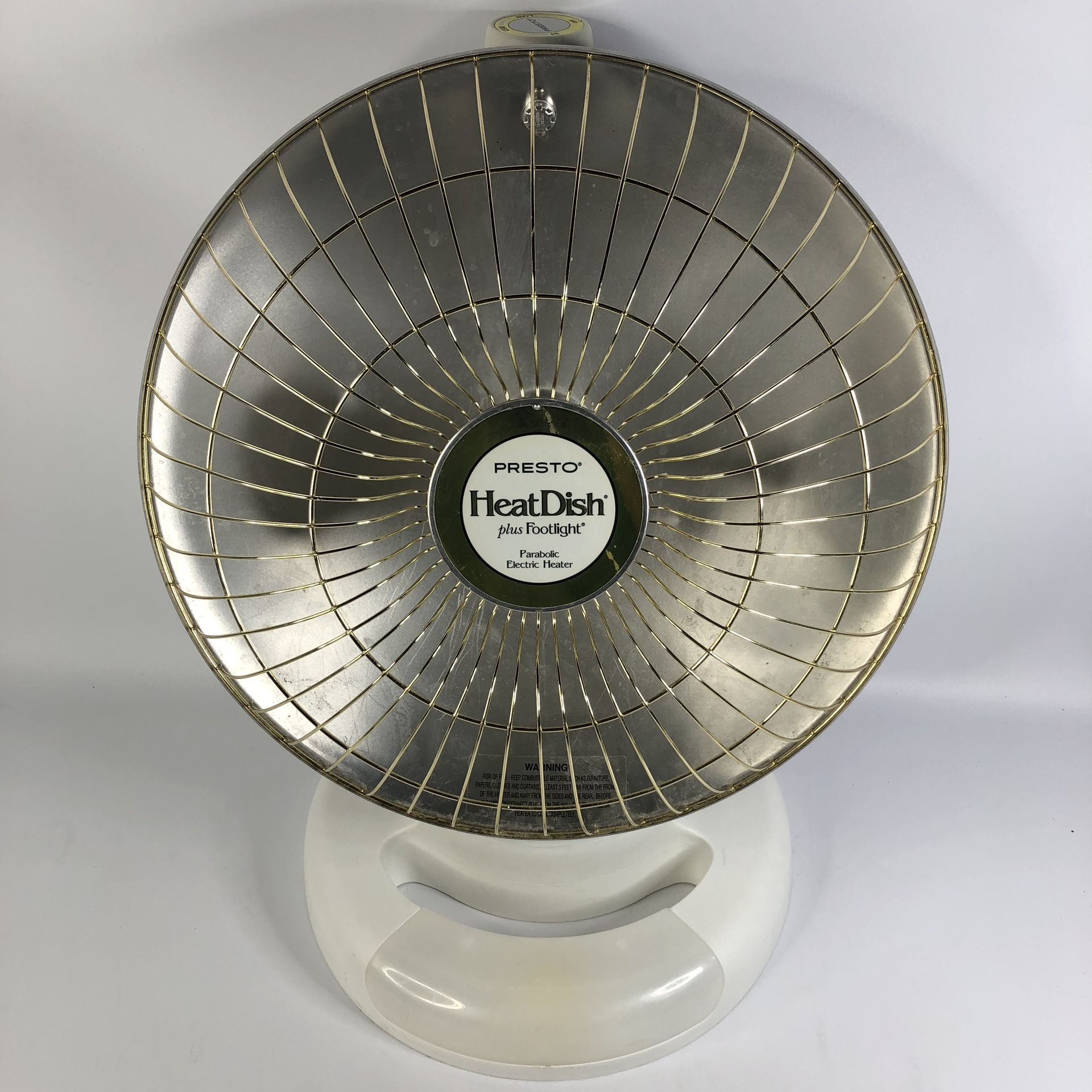 Presto Heat Dish Plus Parabolic Electric Heater White Footlight 0791206