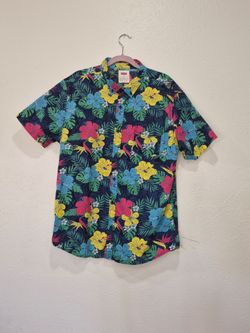 Levi's Men's XL Tropical Floral Short Sleeve Button Up Hawaiian Shirt