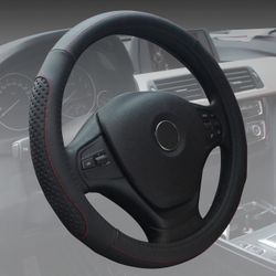 NEW Black Soft Microfiber Leather Auto Car Steering Wheel Cover Universal 15 inch Odorless and Breathable for Cars SUVs Jeeps Trucks