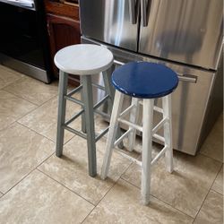 Wooden Stools Set Of 2 