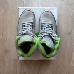 Air Jordan 5 Retro Grey Neon Green Size 10