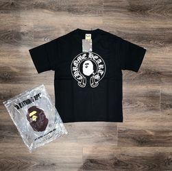 BAPE X Chrome Hearts graphic black tee - Size medium - Brand new
