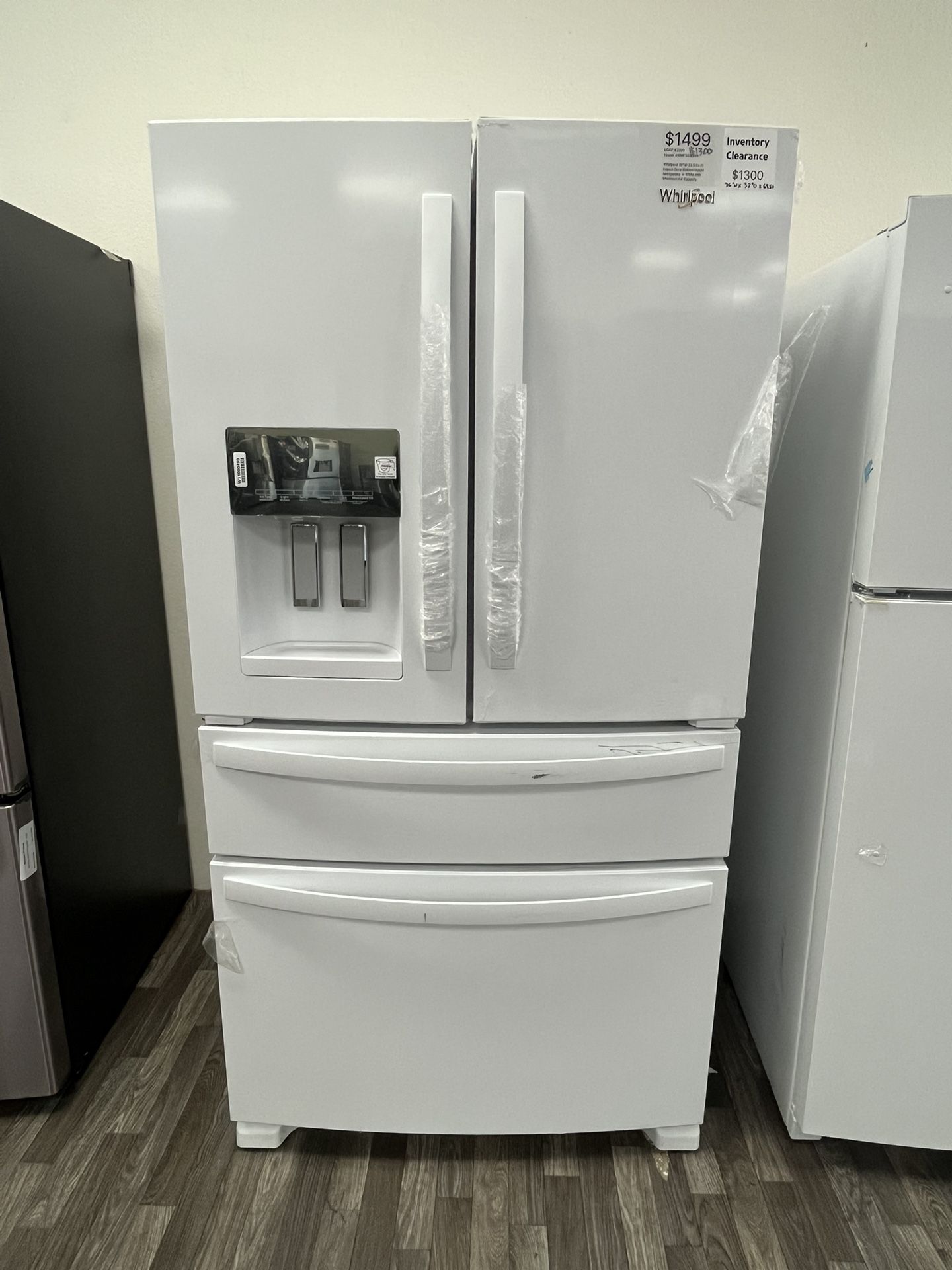 $100 Off + FREE Delivery Drop Off! Whirlpool 33”W Refrigerator