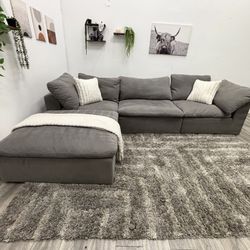 Grey Cloud Sectional Couch - Free Delivery 