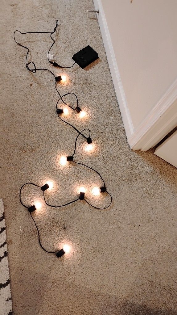 10ct LED Solar Outdoor Orb and Globe String Lights Clear Bulbs - Threshold™