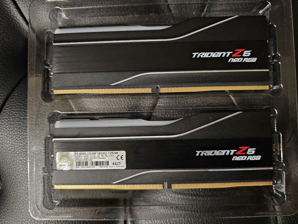 G.SKILL Trident Z5 Neo RGB Series DDR5 RAM (AMD Expo) 32GB (2x16GB) 6000MT/s CL30-38-38-96 1.35V Desktop