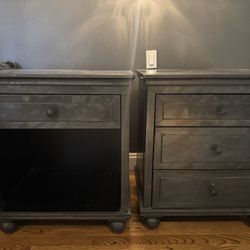 Restoration Hardware zinc nightstand tables