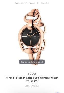 GUCCI Horsebit Black Dial Rose Gold Women's Watch YA139507