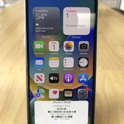 Apple iPhone X - 64GB Unlocked - Silver