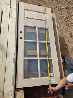 Unfinished Solid Wood Door w/ Window