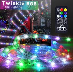 32.8 ft Shine Decor LED Rope Light RGB Twinkle, with 360° Durable Clear Tube Waterproof Cold Resistant for Outdoor, Remote Control Multicolor Festive