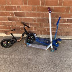 Scooters and kids bike bicycles for parts or repair