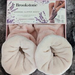 Brookstone Thera-Spa Warming Slipper Boots - Infused with Lavender