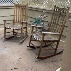 2 Old Wooden Rocking Chairs