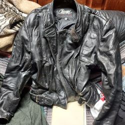 Euro Style Leather Motorcycle Jacket Size 46