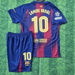 Lamine Yamal Barcelona Jersey Kids Set