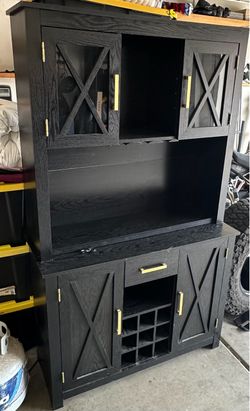 Bar cabinet (black )  holds over 40+ bottles wine older