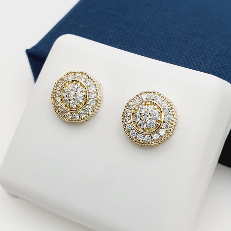 "14K Gold Plated Cubic Zircon Earrings, EVBRS414
 