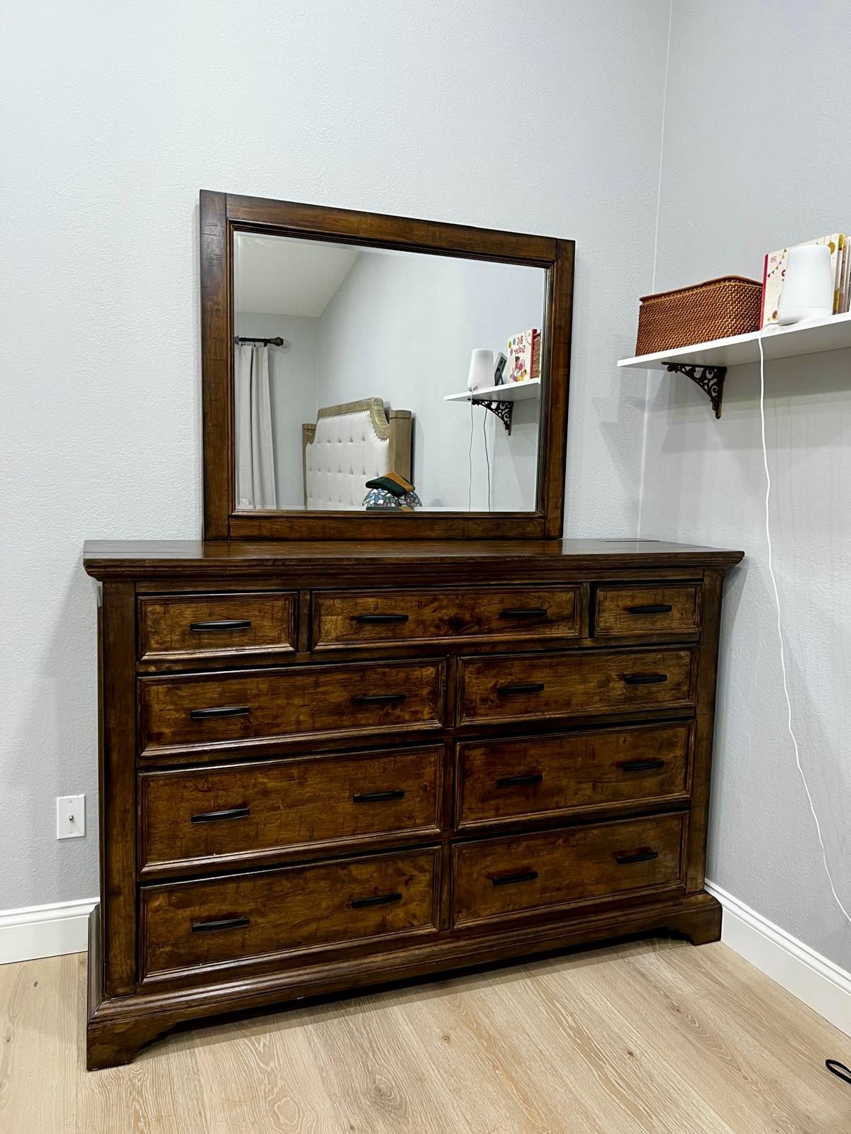 Beautiful & Spacious Solid Wood Dresser with Mirror (LOTS of storage!)