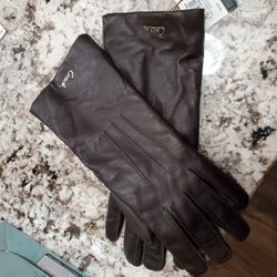 New W Tags Coach Leather Gloves, See Pic And Details