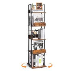 Bikoney Bookshelves 5-tier Rotating Bookshelf Tower
