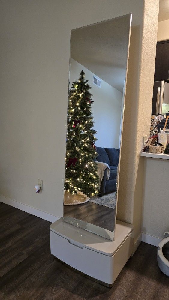 Stylish Full-Length Floor Mirror with Storage