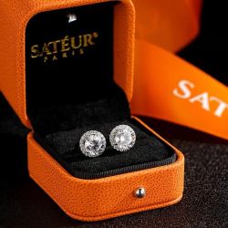 Moissanite Diamond Earrings platinum finished 90% off retail