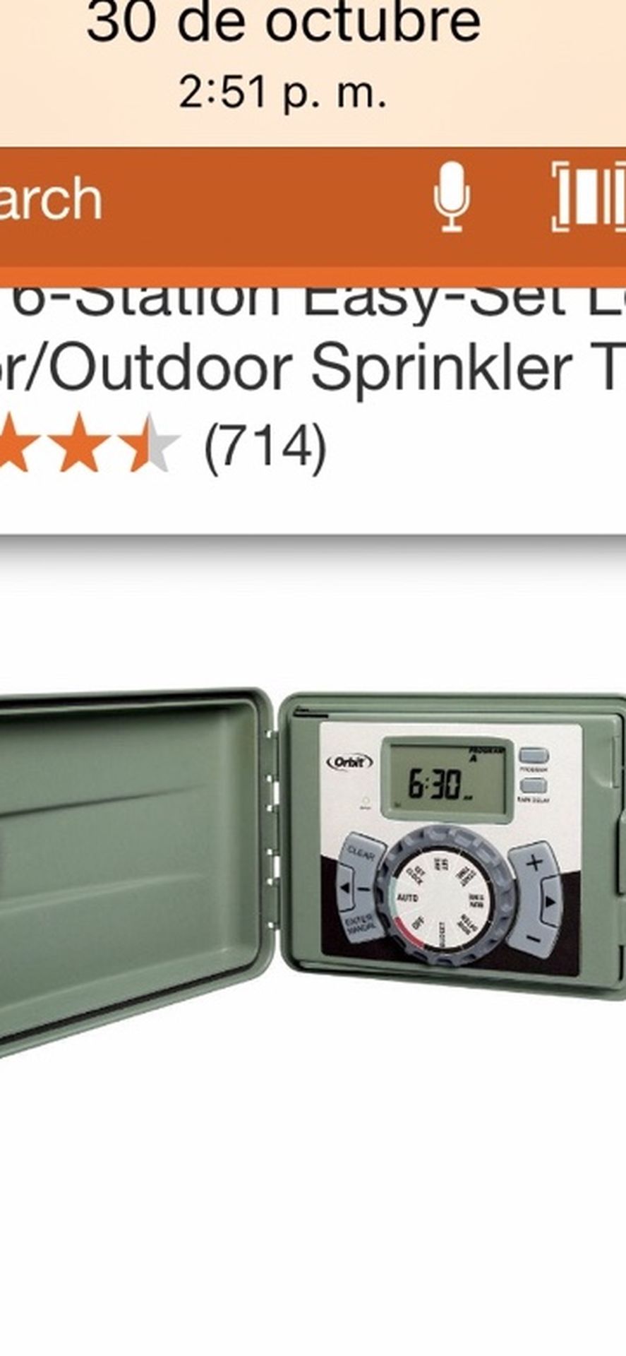 6 STATION INDOOR OUTDOOR SPRINKLER TIMER WITH 50 FEET CABLE BRAND NEW