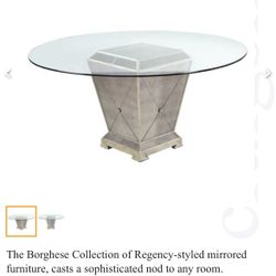 Two Beautiful Zgallerie Mirror Table, Two Chairs And Buffet