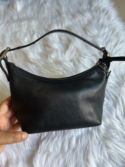 vintage black leather Coach Legacy West Demi Pouch (Style #9844)
