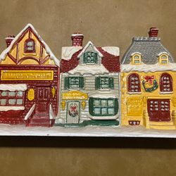 Antique Cast Iron Christmas Town Door Stop