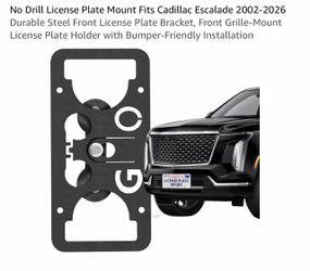 No Drill License Plate Mount Fits Cadillac Escalade 2002-2026