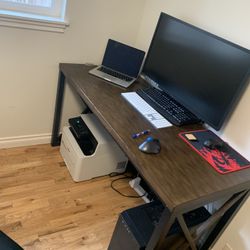 Wood/metal Desk With Topper