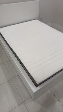Full size bed and mattress 175 with cabinet