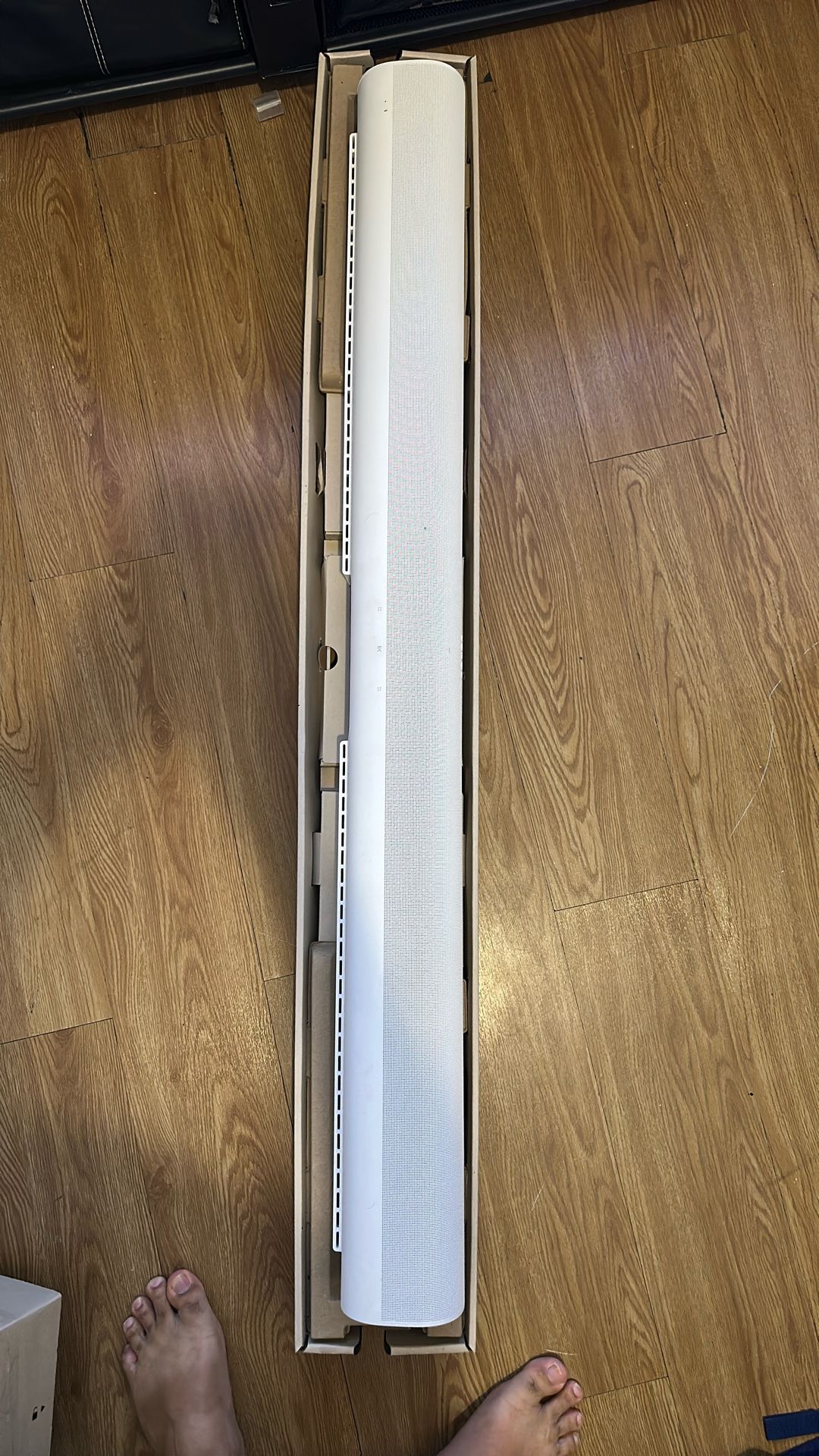 White Sonos Arc With Box Along With Sub Gen 2