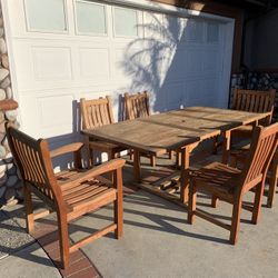 Teak Wood Dining Table Set - Outdoor Patio Furniture - Delivery Available 