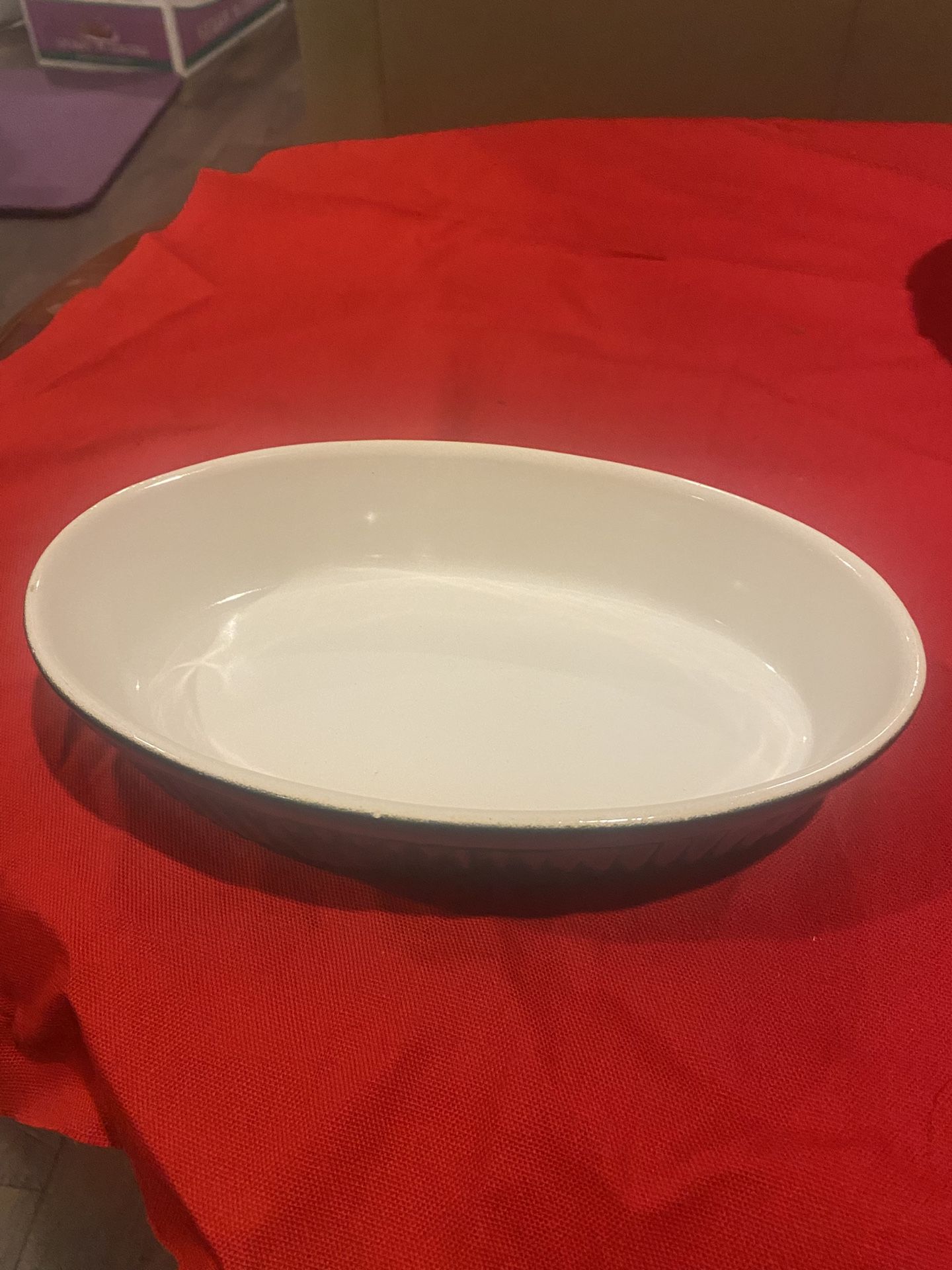 Vintage French Petite Plat In Green