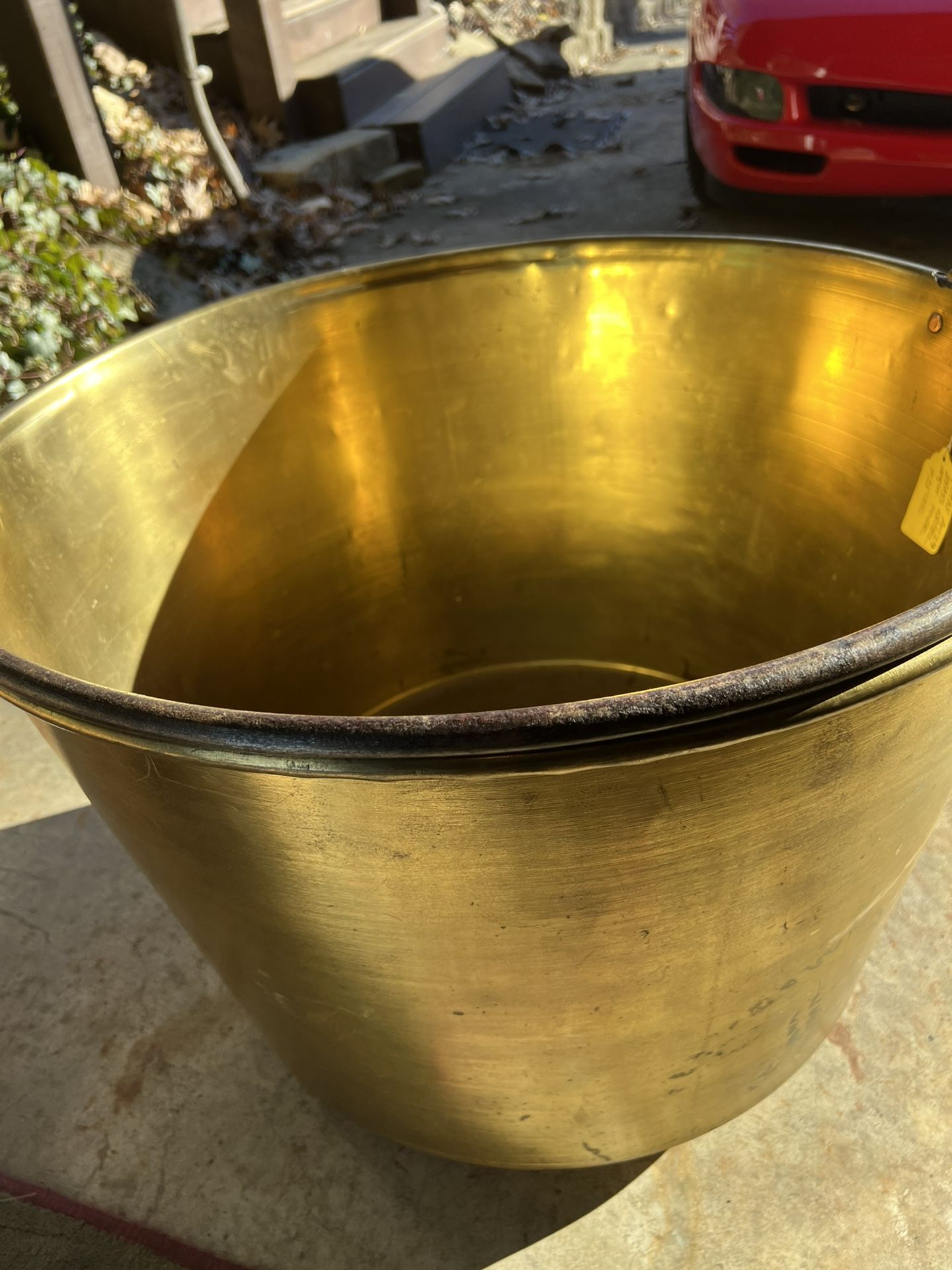 Large brass kettle