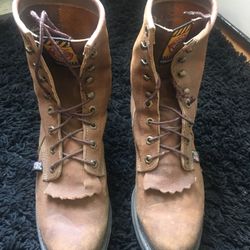 Justin Boots Size 7 1/2  Men’s Light Brown Barley Worn