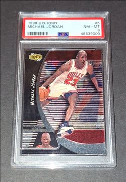 🔥Michael Jordan Card Chicago Bulls 1998 Upper Deck Ionix #5 PSA 8🔥